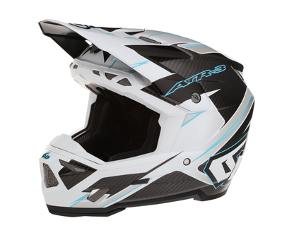6D ATR-3 REFLEX GLOSS WHITE CYAN HELMET