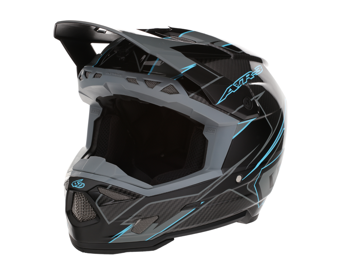 6D ATR-3 REFLEX GLOSS BLACK CYAN HELMET