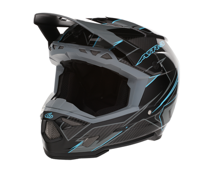 6D ATR-3 REFLEX GLOSS BLACK CYAN HELMET
