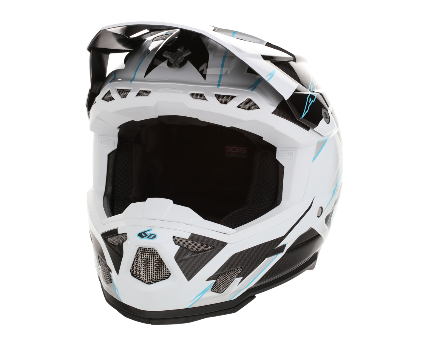 6D ATR-3 REFLEX GLOSS WHITE CYAN HELMET