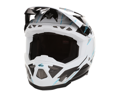 6D ATR-3 REFLEX GLOSS WHITE CYAN HELMET
