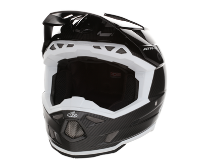 6D ATR-3 SOLID GLOSS BLACK/WHITE HELMET