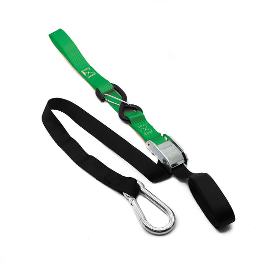 KUSTOM HARDWARE SNAP HOOK 25MM TIE DOWNS BLACK/GREEN