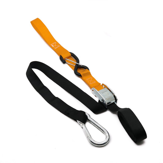 KUSTOM HARDWARE SNAP HOOK 25MM TIE DOWNS BLACK/ORANGE