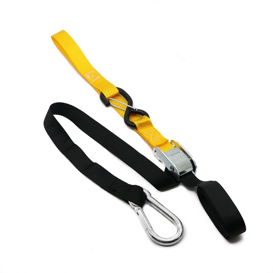 KUSTOM HARDWARE SNAP HOOK 25MM TIE DOWNS BLACK/YELLOW