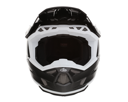 6D ATR-3 SOLID GLOSS BLACK/WHITE HELMET