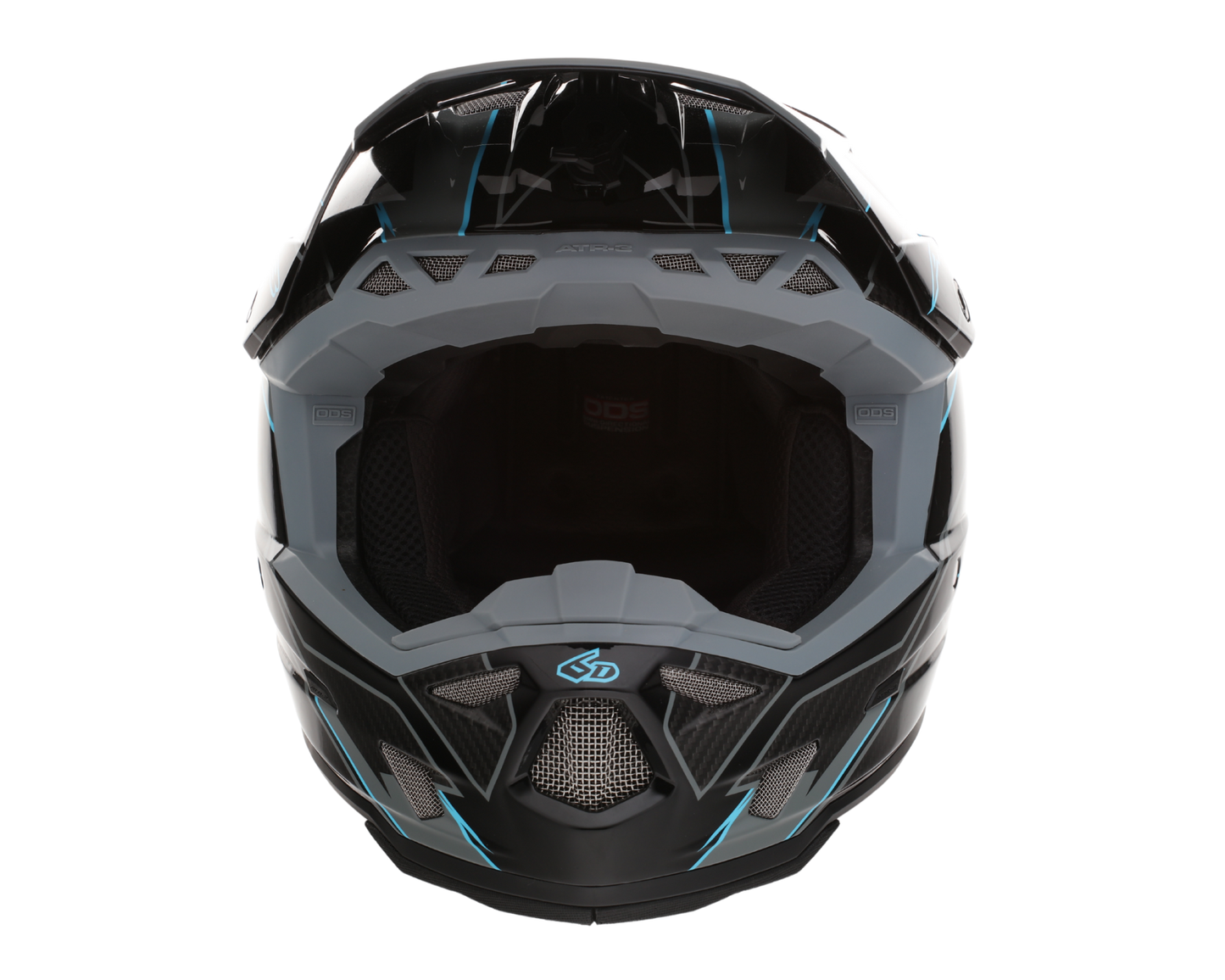 6D ATR-3 REFLEX GLOSS BLACK CYAN HELMET