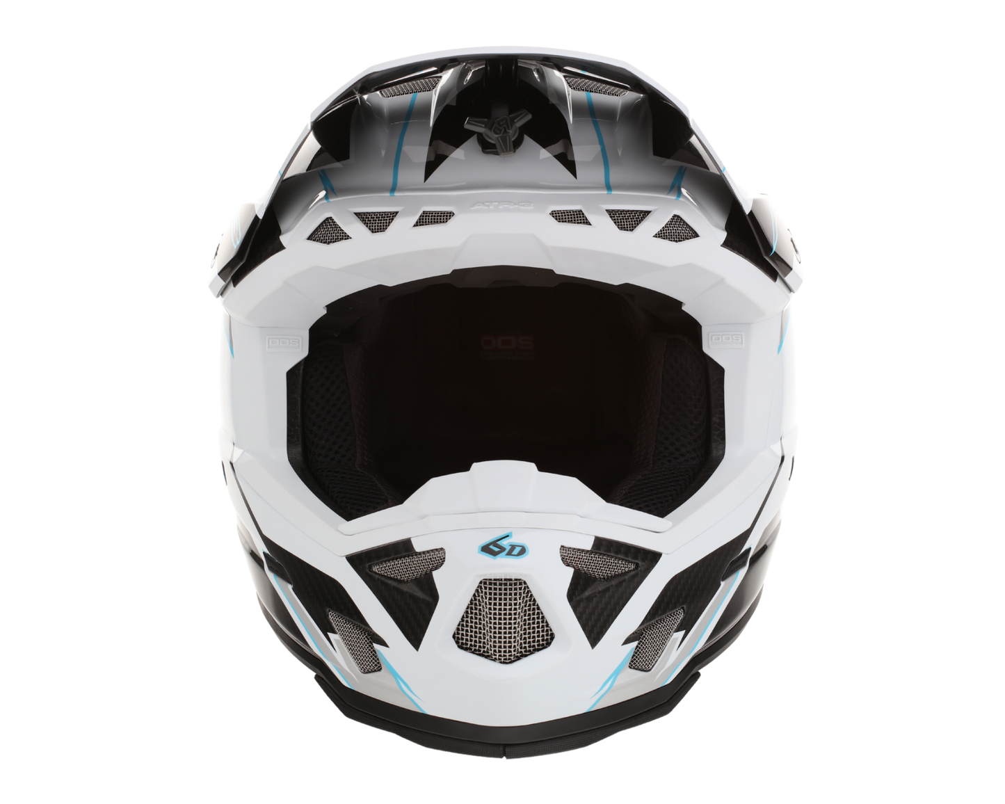 6D ATR-3 REFLEX GLOSS WHITE CYAN HELMET