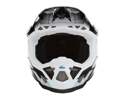 6D ATR-3 REFLEX GLOSS WHITE CYAN HELMET