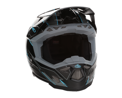 6D ATR-3 REFLEX GLOSS BLACK CYAN HELMET