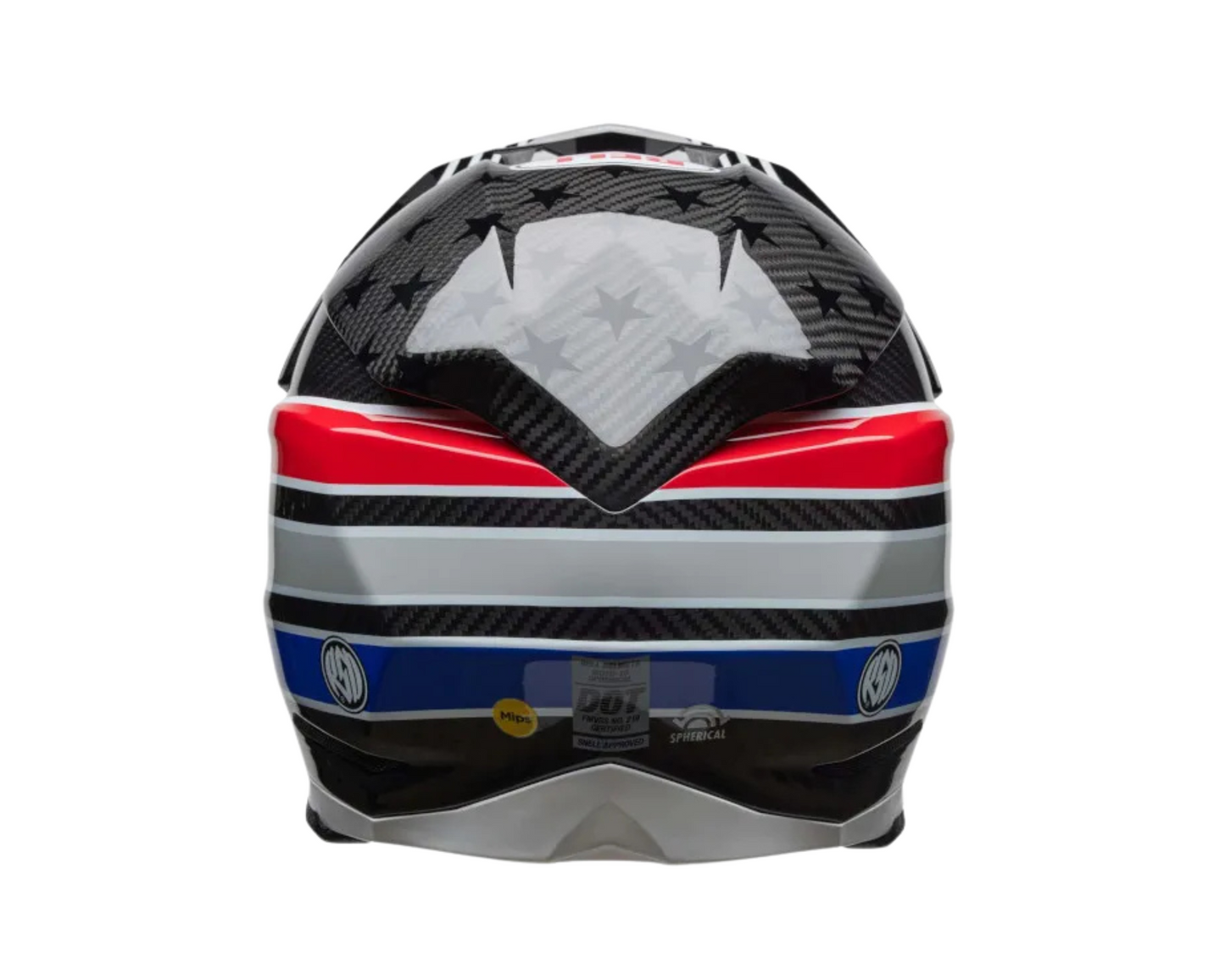 BELL 2025 MOTO-10 SPHERICAL RSD RED/WHITE/BLUE HELMET