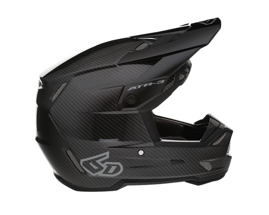 6D ATR-3 SOLID GLOSS BLACK CARBON HELMET