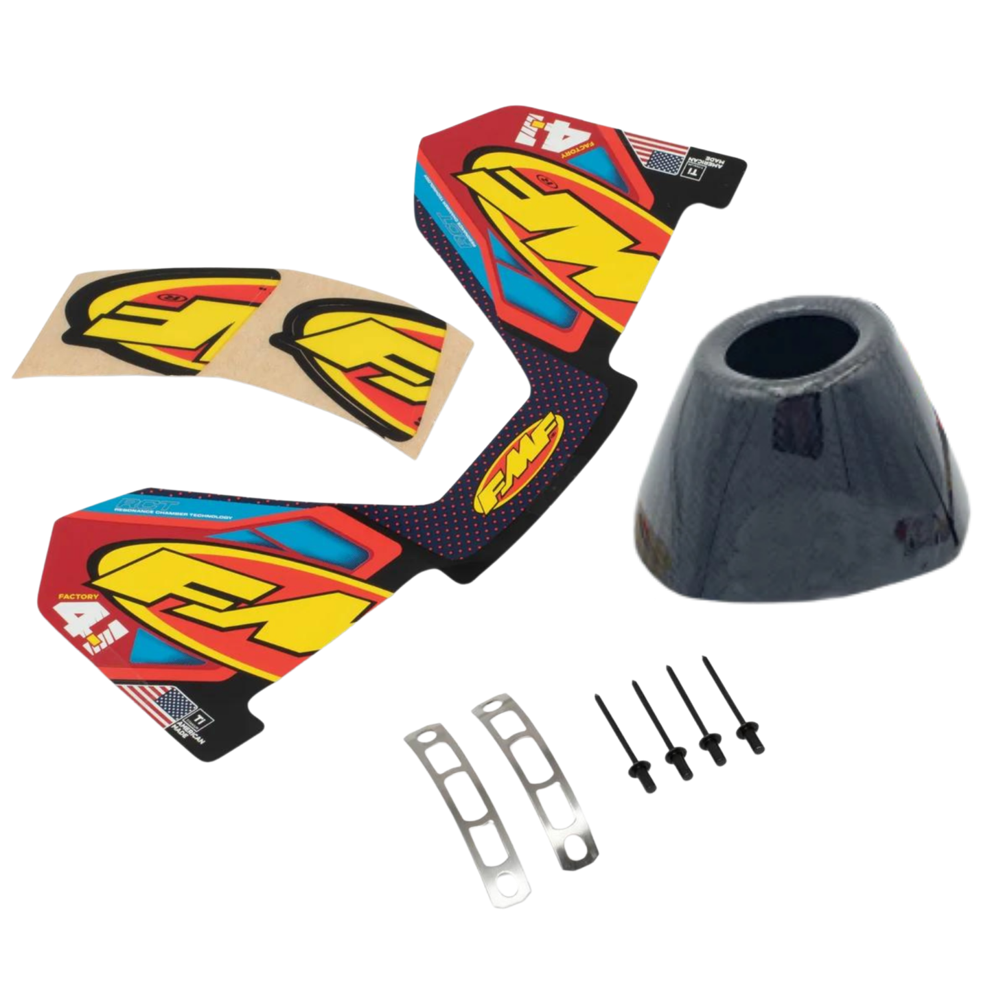FMF FACTORY RCT 4.1 CARBON REPLACEMENT END CAP KIT
