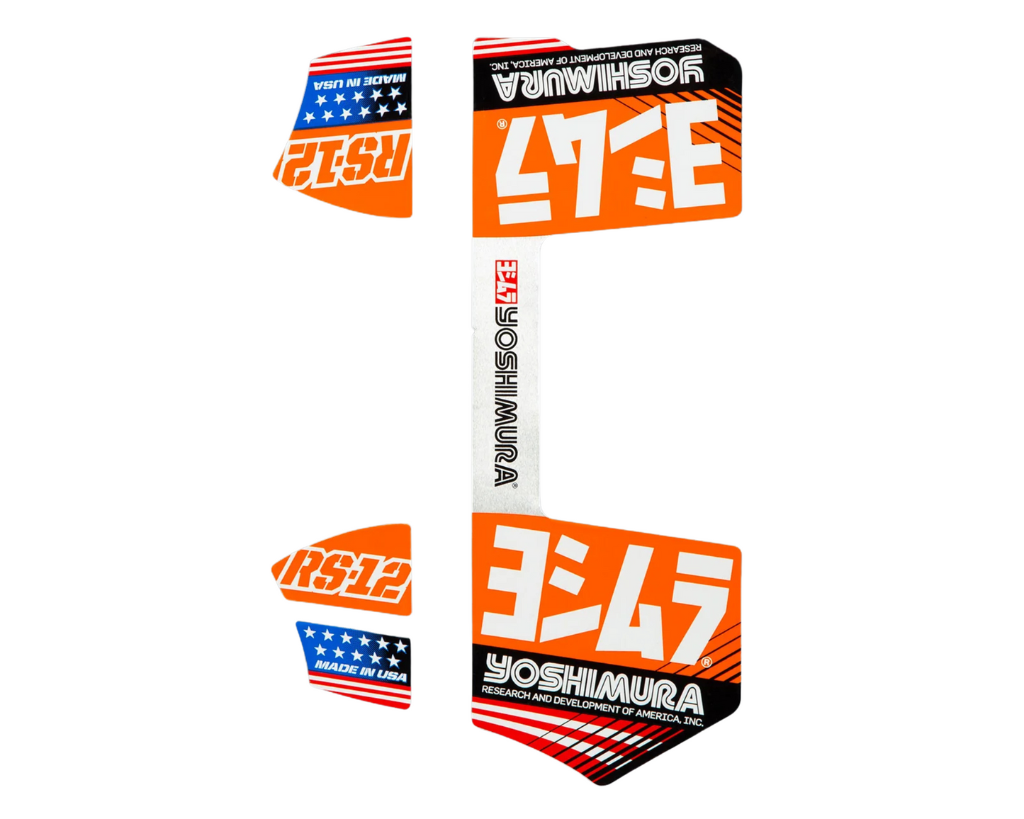 YOSHIMURA RS-12 ORANGE REPLACEMENT EXHAUST DECALS