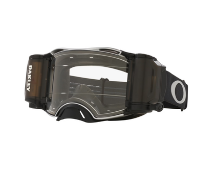 OAKLEY AIRBRAKE MX CLEAR/GUNMETAL BLACK ROLL OFF GOGGLES