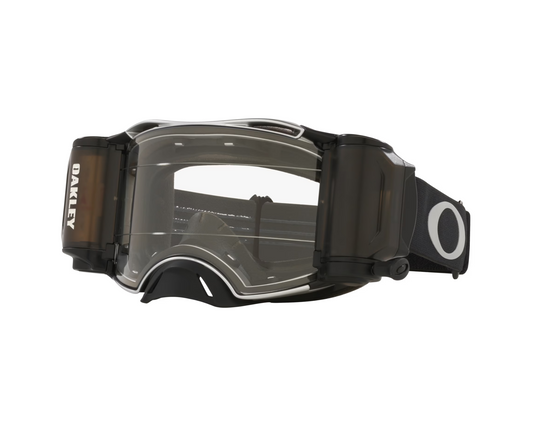OAKLEY AIRBRAKE MX CLEAR/GUNMETAL BLACK ROLL OFF GOGGLES