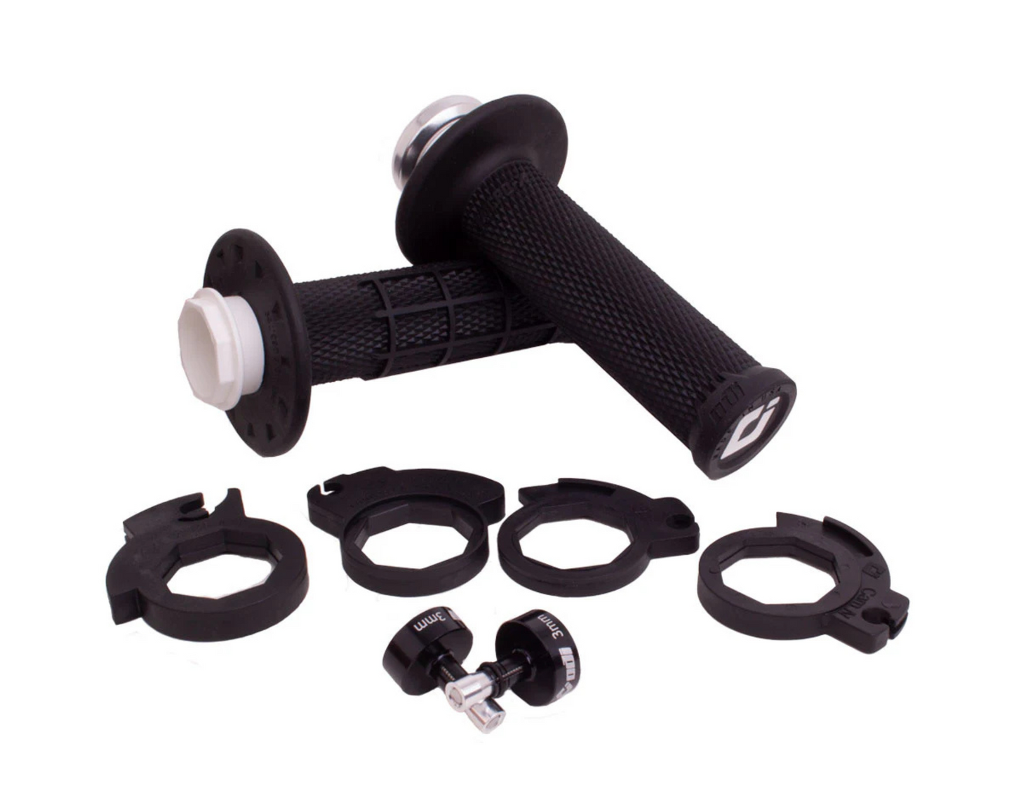 ODI MICRO-X HALF WAFFLE LOCK ON GRIPS 2T / 4T BLACK