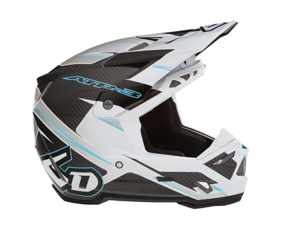 6D ATR-3 REFLEX GLOSS WHITE CYAN HELMET