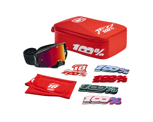 100% ARMEGA HIPER LE JETT LAWRENCE RED MIRROR GOGGLES
