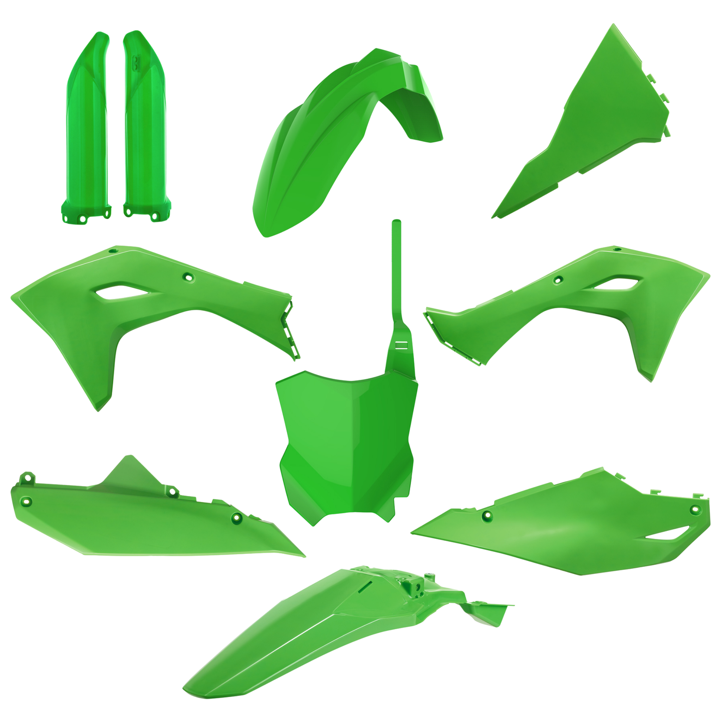POLISPORT KAWASAKI KX450F/KX450X 24-26 KX250F/KX250X 25-26 GREEN PLASTICS KIT