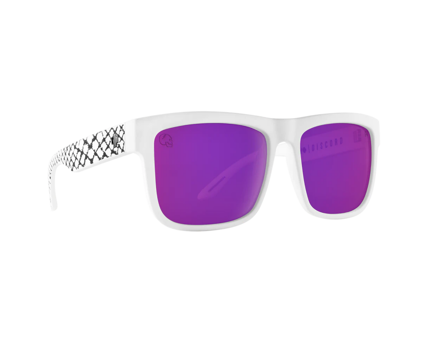 SPY DISCORD SLAYCO MATTE WHITE HAPPY BRONZE PURPLE SPECTRA MIRROR SUNGLASSES