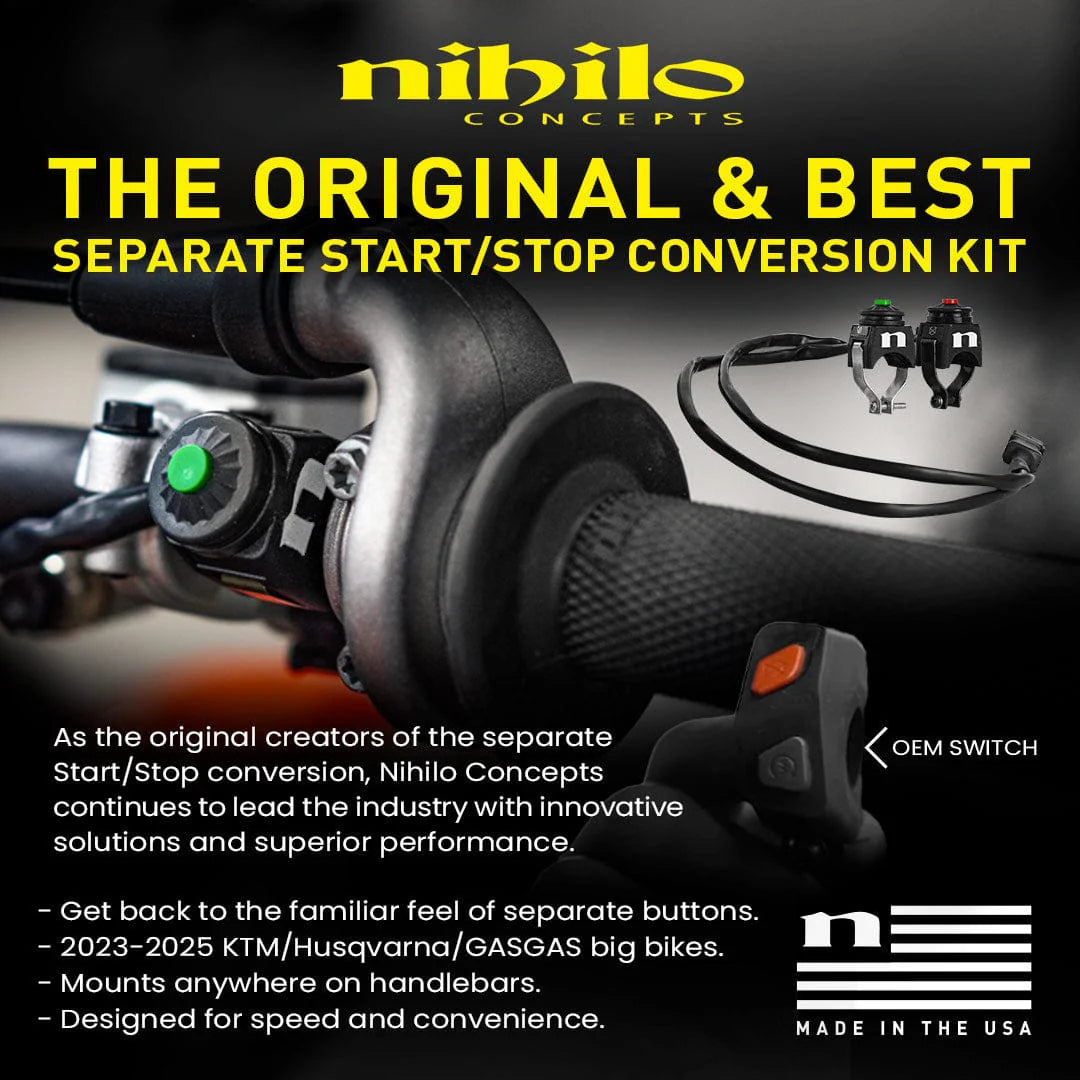 NIHILO CONCEPTS SEPARATE START & STOP CONVERSION KIT KTM SX/SX-F/XC/XC-F 23-25 EXC/EXC-F 24-25 / HUSQVARNA FC/FX/TC/TX 23-25 FE/TE 24-25 /  GASGAS EC/EX/MC 24-25