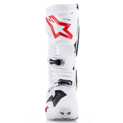 ALPINESTARS 2025 TECH 10 SUPERVENTED WHITE/BRIGHT RED BOOTS