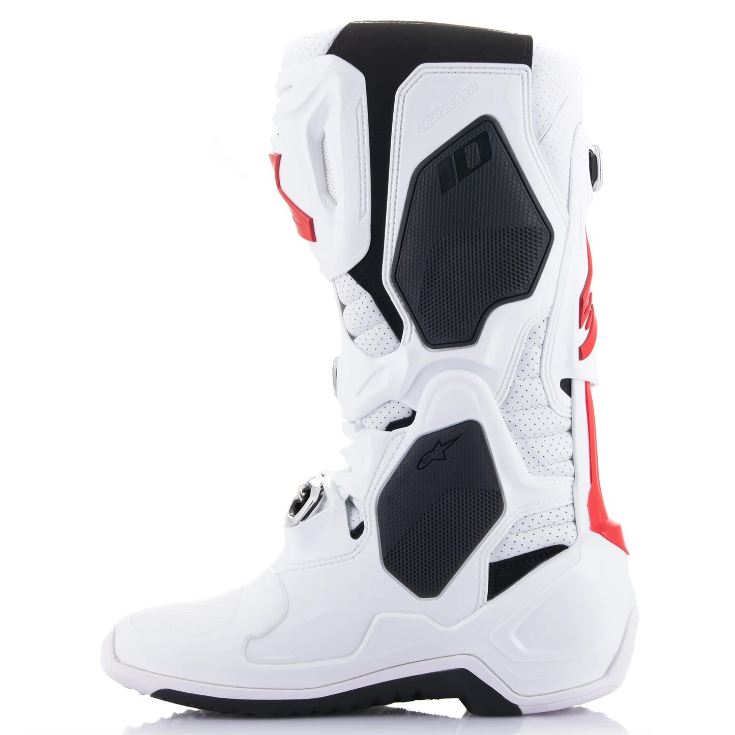 ALPINESTARS 2025 TECH 10 SUPERVENTED WHITE/BRIGHT RED BOOTS