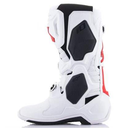 ALPINESTARS 2025 TECH 10 SUPERVENTED WHITE/BRIGHT RED BOOTS