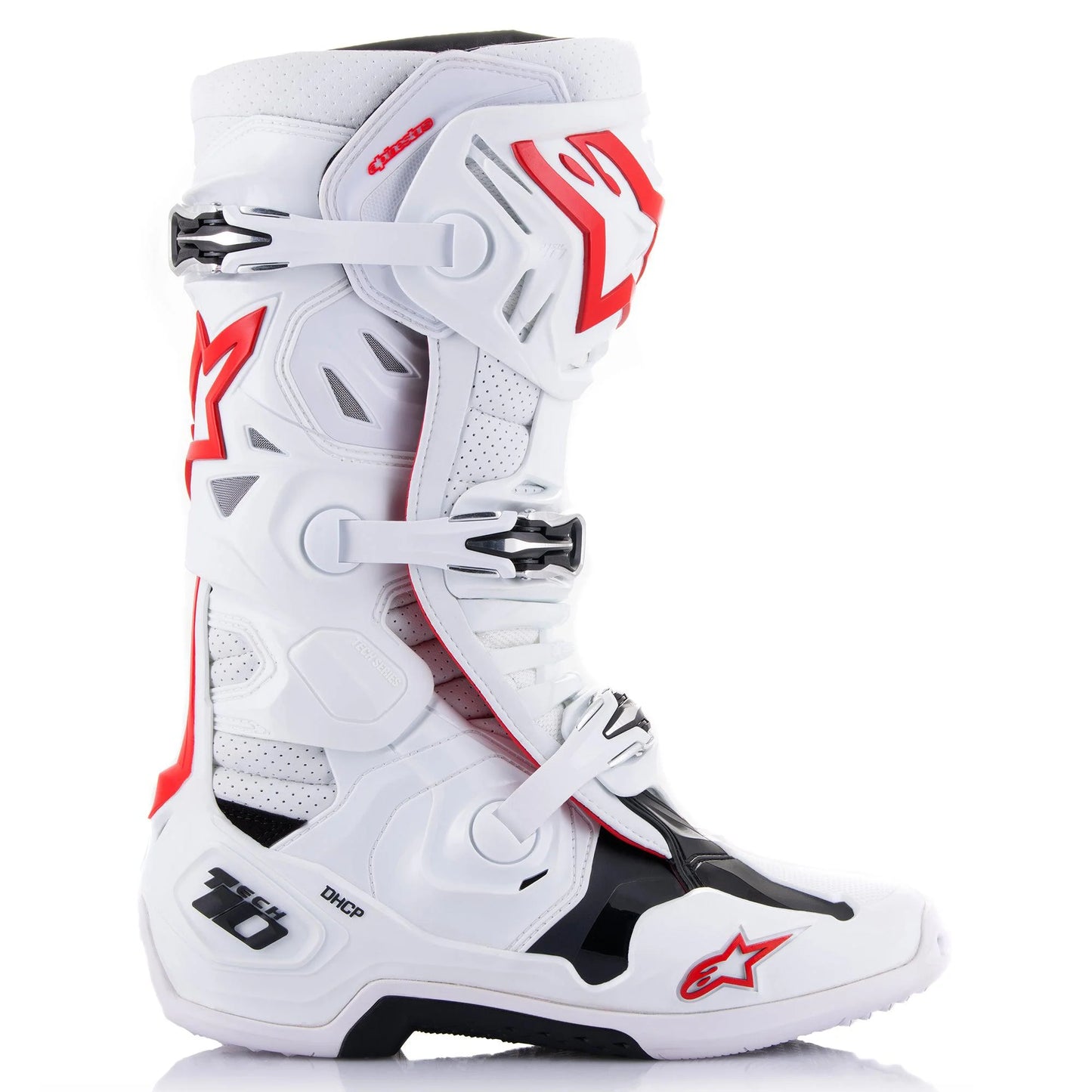 ALPINESTARS 2025 TECH 10 SUPERVENTED WHITE/BRIGHT RED BOOTS