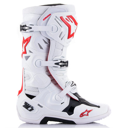 ALPINESTARS 2025 TECH 10 SUPERVENTED WHITE/BRIGHT RED BOOTS