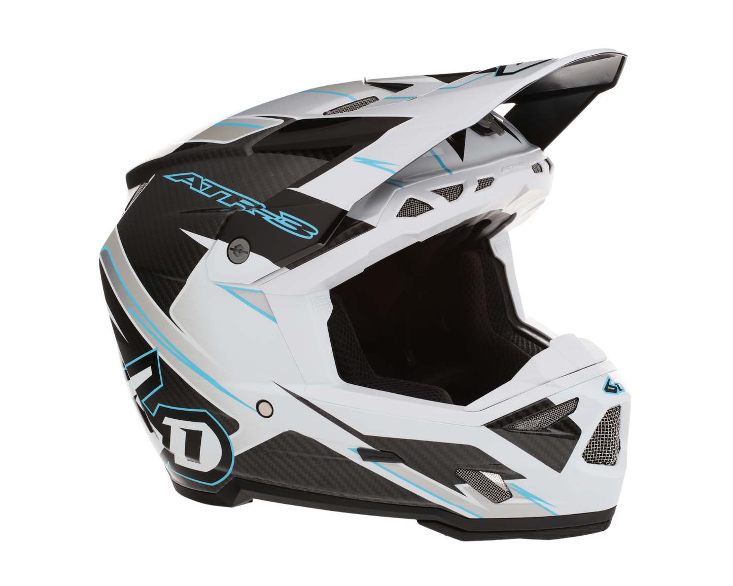 6D ATR-3 REFLEX GLOSS WHITE CYAN HELMET