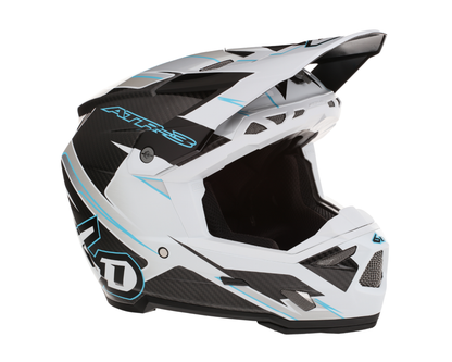 6D ATR-3 REFLEX GLOSS WHITE CYAN HELMET