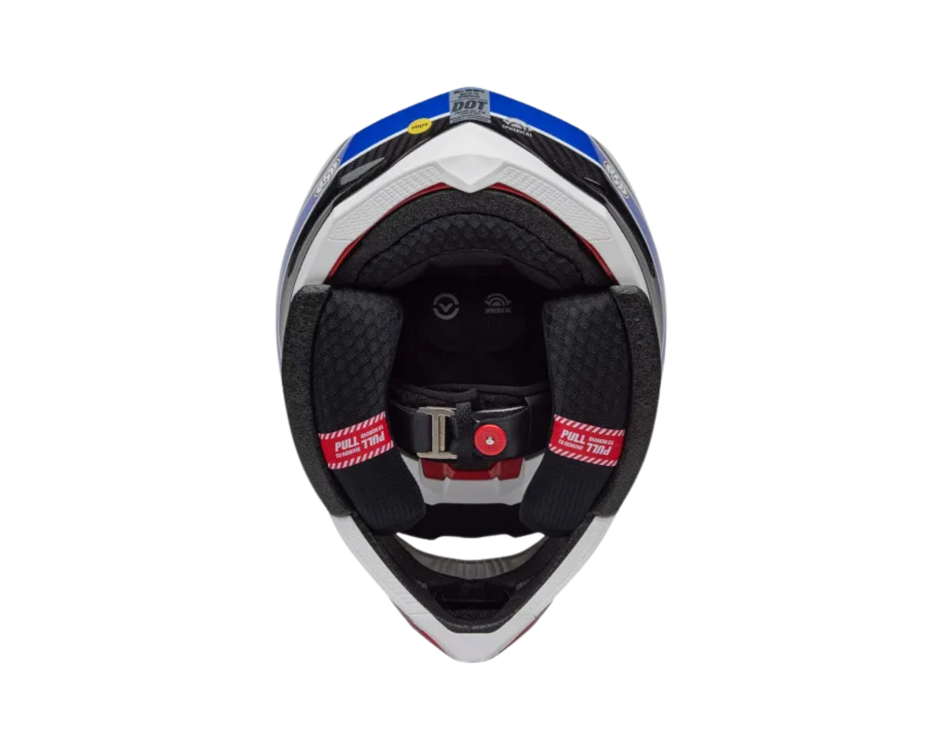 bell bike helmet red white and blue BELL 2025 MOTO-10 SPHERICAL RSD RED/WHITE/BLUE HELMET – Moto House
