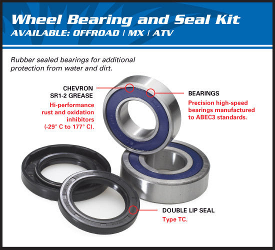 ALL BALLS RACING REAR WHEEL BEARING & SEAL KIT CRF50F 21-25