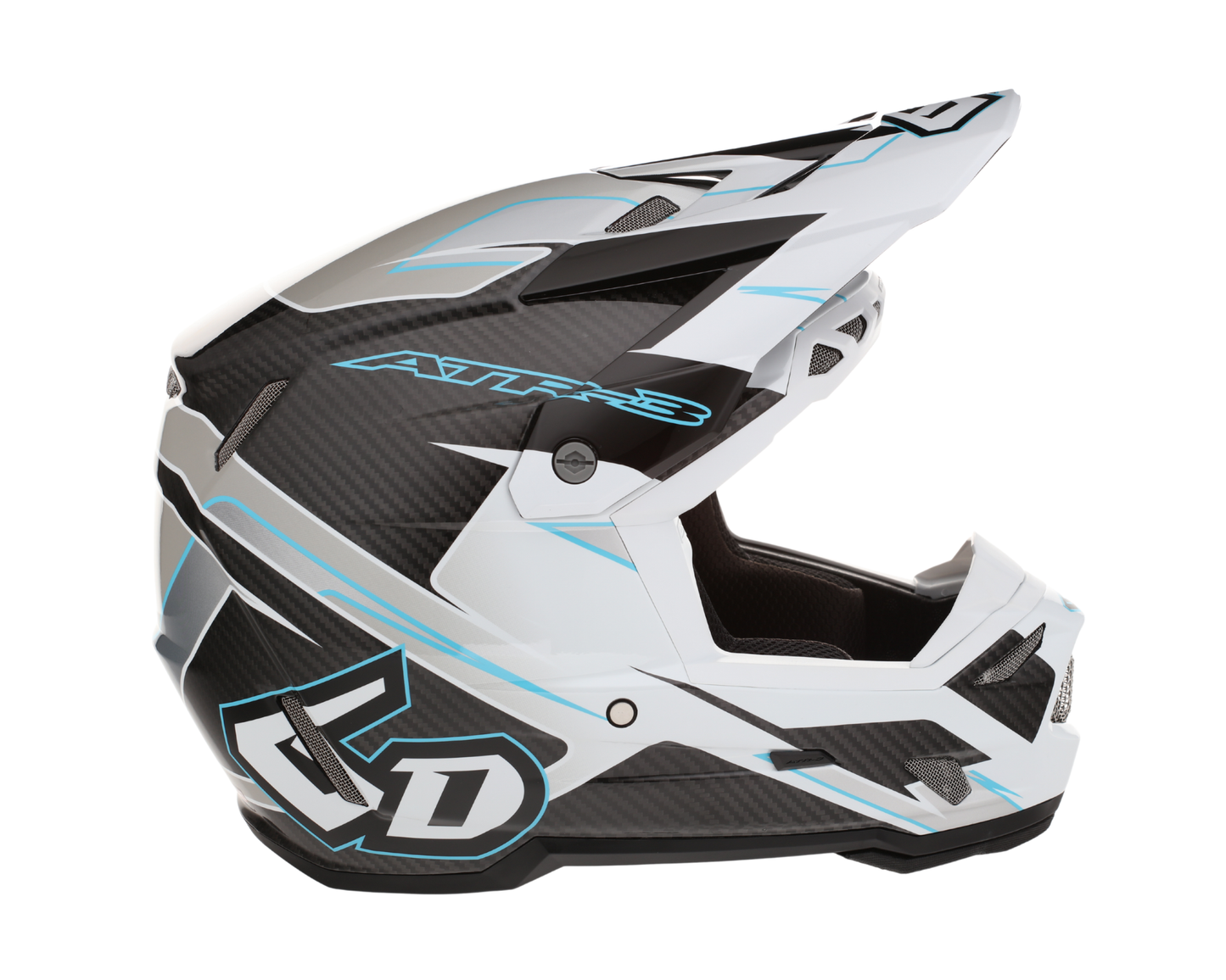 6D ATR-3 REFLEX GLOSS WHITE CYAN HELMET