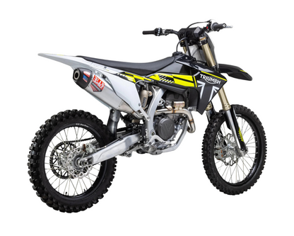 YOSHIMURA TRIUMPH TF 250-X 24-26 RS-12 STAINLESS FULL SYSTEM WITH CARBON END CAP