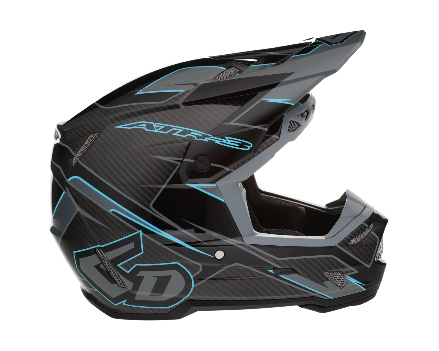 6D ATR-3 REFLEX GLOSS BLACK CYAN HELMET