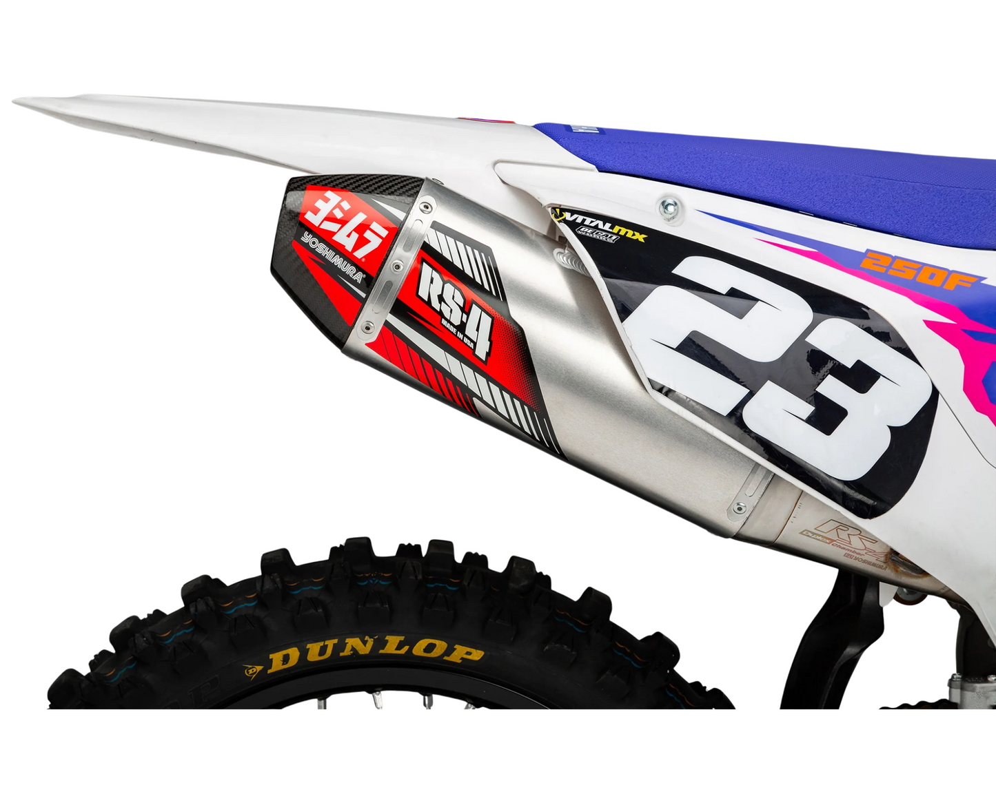 YOSHIMURA YAMAHA YZ250F 24-26 YZ250F/WR250F 25-26 RS-12 STAINLESS SLIP ON WITH CARBON END CAP