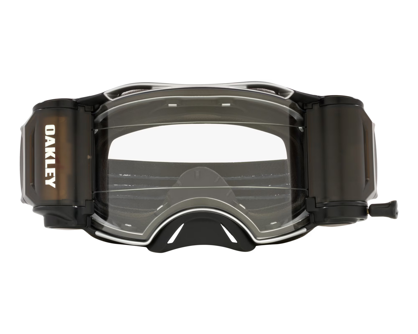 OAKLEY AIRBRAKE MX CLEAR/GUNMETAL BLACK ROLL OFF GOGGLES