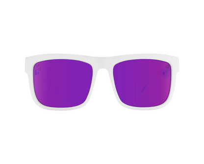 SPY DISCORD SLAYCO MATTE WHITE HAPPY BRONZE PURPLE SPECTRA MIRROR SUNGLASSES