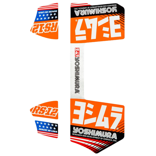 YOSHIMURA RS-12 ORANGE REPLACEMENT EXHAUST DECALS