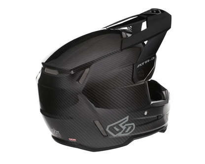 6D ATR-3 SOLID GLOSS BLACK CARBON HELMET