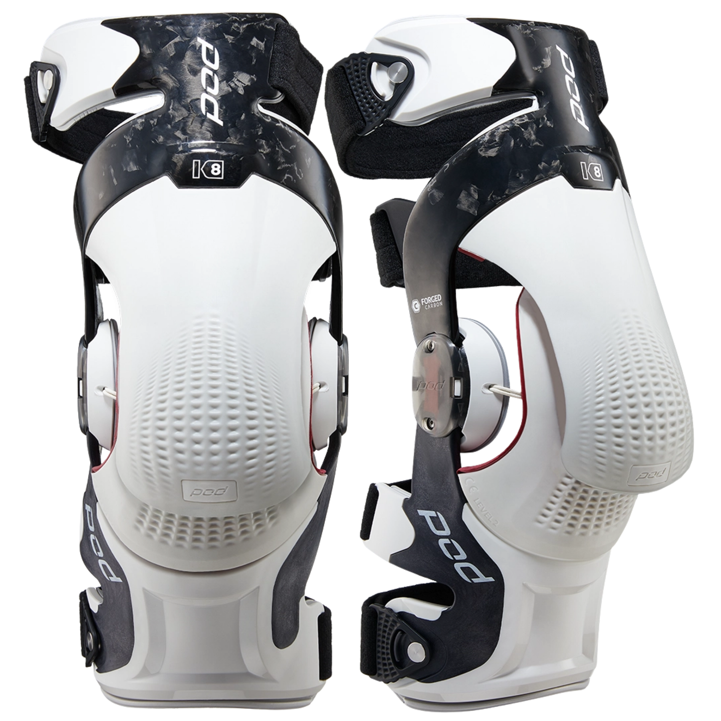 POD K8 3.0 CARBON / WHITE KNEE BRACE SET