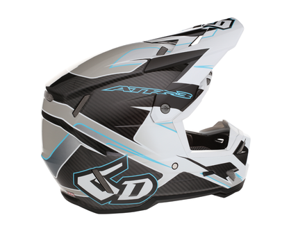 6D ATR-3 REFLEX GLOSS WHITE CYAN HELMET