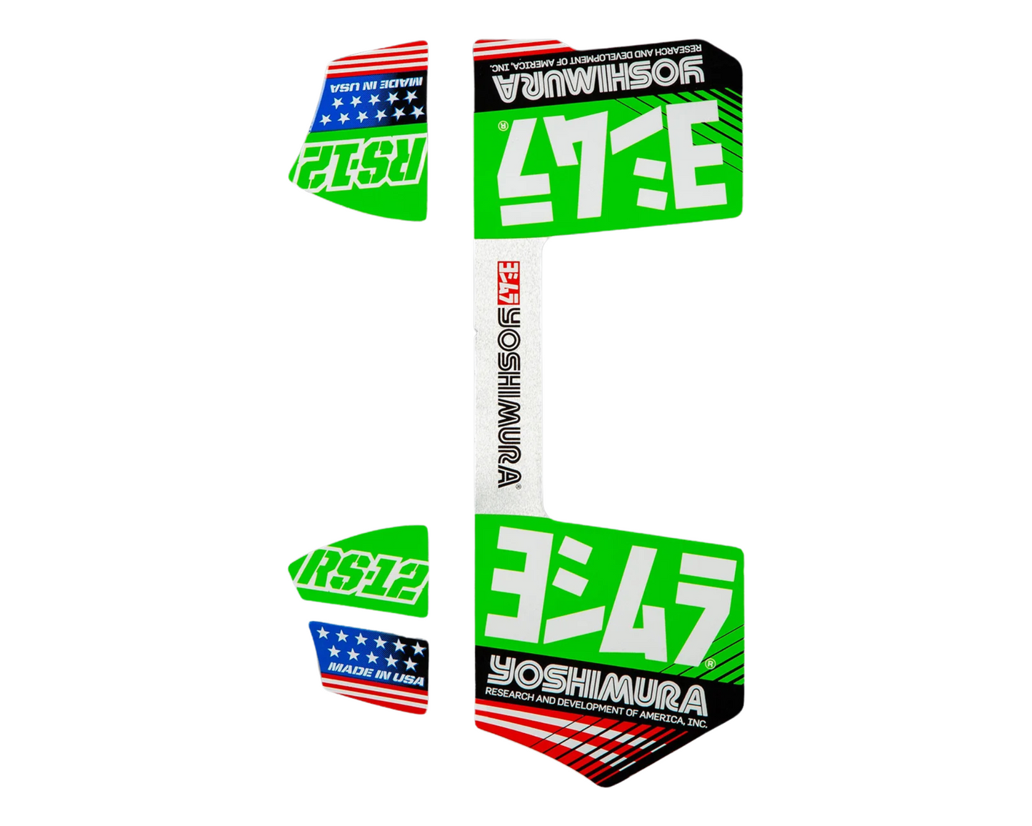 YOSHIMURA RS-12 GREEN REPLACEMENT EXHAUST DECALS