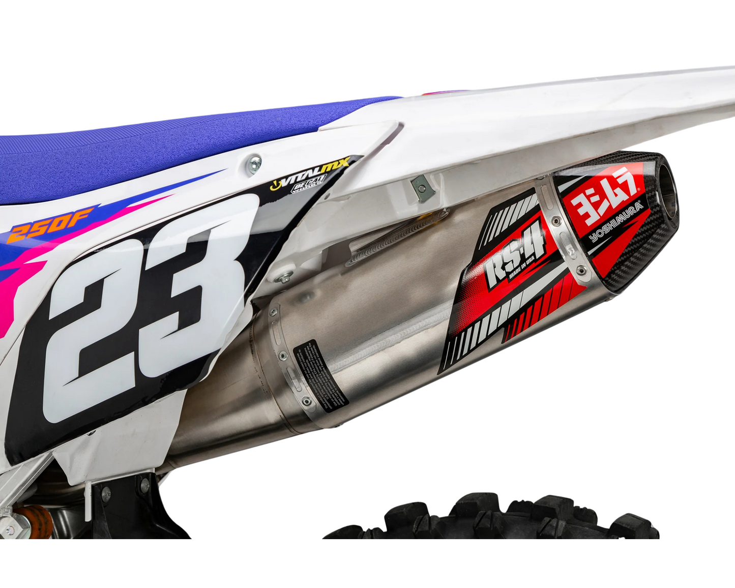 YOSHIMURA YAMAHA YZ250F 24-26 YZ250F/WR250F 25-26 RS-12 STAINLESS SLIP ON WITH CARBON END CAP