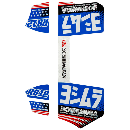 YOSHIMURA RS-12 BLUE REPLACEMENT EXHAUST DECALS