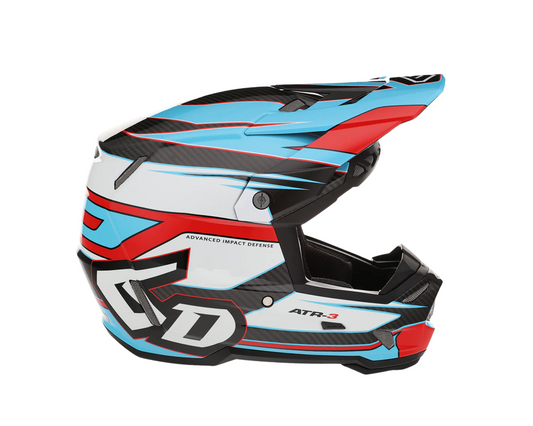 6D ATR-3 HYPER GLOSS RED/CYAN HELMET