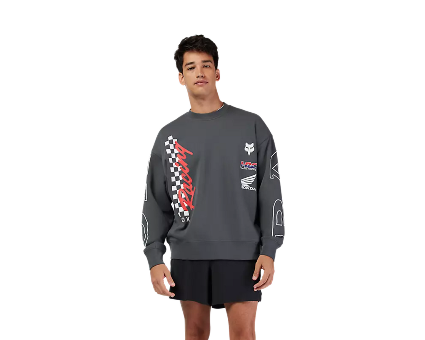 FOX HONDA DARK SHADOW GREY OVERSIZED CREWNECK